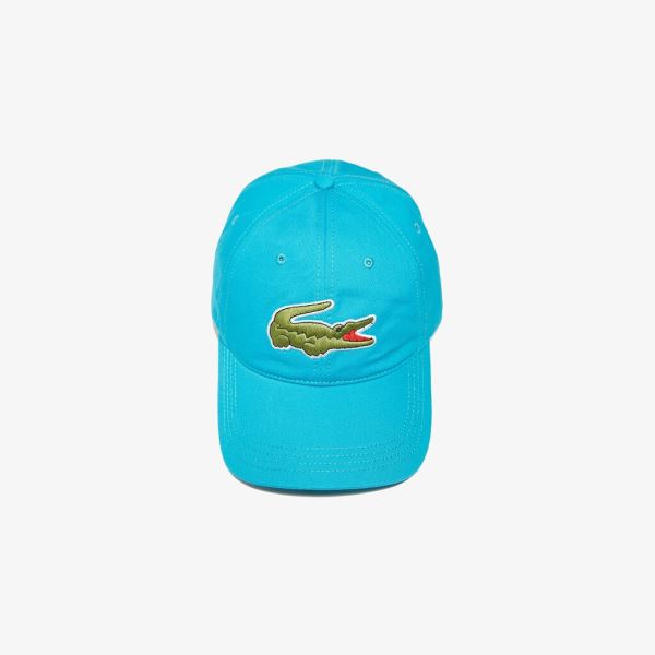 Lacoste Contrast Strap And Oversized Crocodile Cotton Cap Pánské - Čepice Blankyt | CZ-Wmo0T6